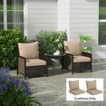 thumbnail image 2 of Outsunny Outdoor Chair Cushions with Backrest for Garden Furniture, Beige, 2 of 10