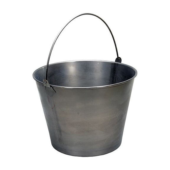 5 gal Round Tapered Bucket, Silver, 304 Stainless steel