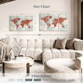 thumbnail image 3 of Elephant Stock Aged World Map Xii Wall Art - Horizontal Multi Panel Canvas - Living Room Wall Decor - Education Multi Panel - Beige And Orange Decor - 45" x 28", 3 of 4