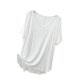 thumbnail image 2 of Fiudx Ofertas Relámpago Camisa Informal Fina y Básica para Mujer, Top/Camisa Ajustada de Manga Corta con Cuello Redondo y Longitud Media, 2 of 4