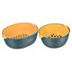 thumbnail image 1 of Cocina Colador Tazón Juego 2uds, Plástico Lavado Tazón y Colador, Desmontable Pasta Escurridor Cesta para Frutas Verduras, O Tipo & U Tipo-Dark Azul, 1 of 7