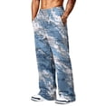 thumbnail image 5 of Hsovts Camo Pants for Men Baggy Loose Drawstring Elastic Waist Running Lounge Trousers Workout Pants with Pockets Royal Blue 3XL, 5 of 6