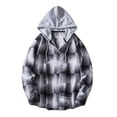 thumbnail image 2 of FAVIPT 2024 Women Plaid Shacket Jacket Casual Long Sleeve Button Down Shirt Chest Pocketed Shirts Light Weight Loose Jacket, 2 of 9