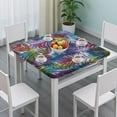 thumbnail image 3 of Colorful Tropical Leaf Pattern Square Fitted Tablecloth with Elastic Edge,Square Table Cover,Washable Elastic Table Cover for Home Kitchen Party Decor 34"x34", 3 of 6