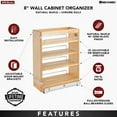 thumbnail image 3 of Rev-A-Shelf 8" Pullout Vanity Organizer for Base Cabinets, 448-BC19-8C, 3 of 8