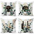 thumbnail image 4 of Ambesonne Eucalyptus Throw Pillow Cover 4 Pack, Watercolor Branch Motif, 18", Grey Teal Sand Brown, 4 of 4