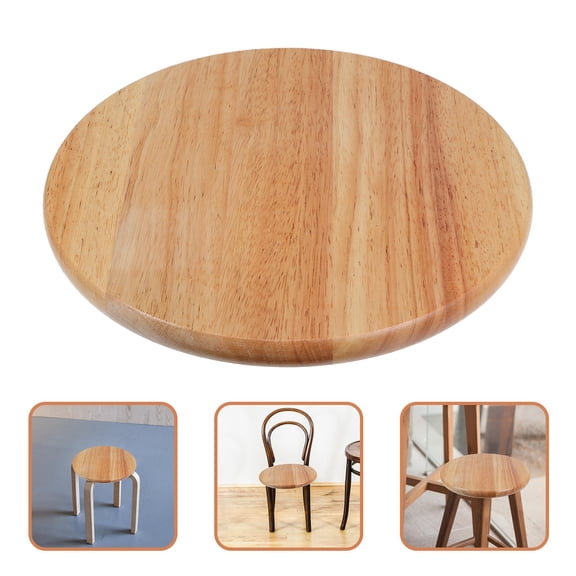 OUNONA Durable Solid Wood Round Stool Top for Home and Commercial Seating Areas