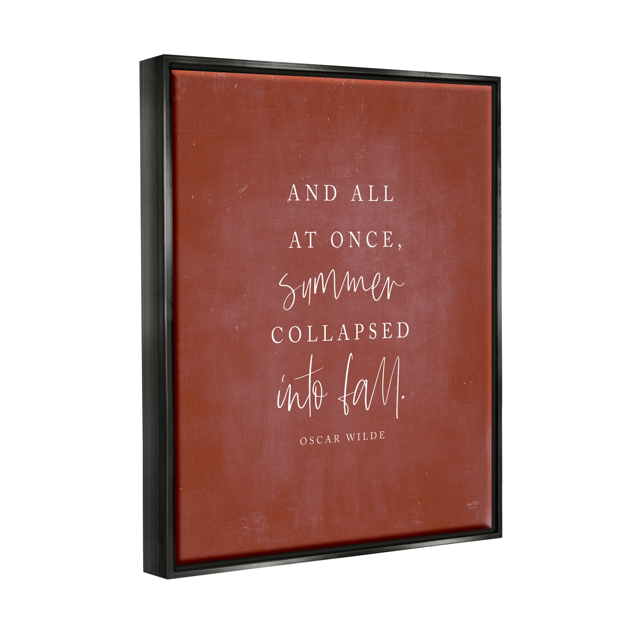 Stupell Industries Oscar Wilde Fall Quote Inspirational Painting Black Floater Framed Art Print Wall Art, 17 x 21