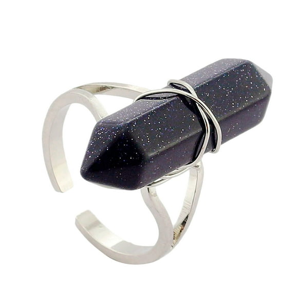 Riforla Open Rough Stone Ring Gemstone Ring Personality Fashion Natural Stone Ring Womens Jewelry A