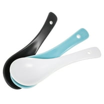 Yuangui 3pcs Ceramic Soup Spoons Chinese/Japanese Reusable Tableware