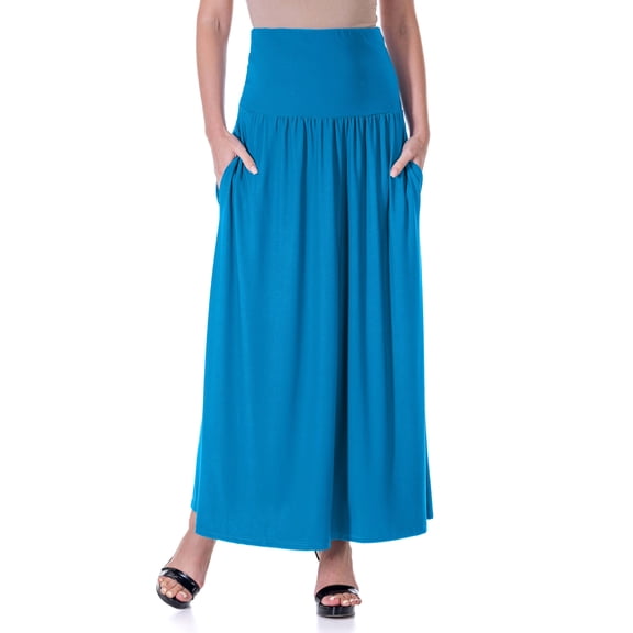 Womens Foldover Midi Skirt