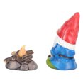 thumbnail image 4 of 2 Pcs Miniature Gardening Gnomes Set Hand Painted Lovely Waterproof Good Luck Sitting Gnomes Firewood Statue, 4 of 21