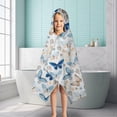 thumbnail image 6 of White Butterfly Flower Pattern Hooded Bath Towel，50"x30" for Ages 3 To 12 Kids, Quick Dry Lightweight Soft Microfiber Hood Beach Towel Cover Up for Kids, 6 of 7