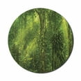 thumbnail image 1 of Rainforest Mouse Pad for Computers, Sun Beaming into Tropical Forest Adventure Hiking Environment Dense Greenery Print, Round Non-Slip Thick Rubber Modern Mousepad, 8" Round, Green, by Ambesonne, 1 of 2