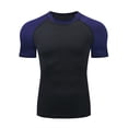 thumbnail image 2 of Betivan Men's Color-Block Sports T-shirt High-Elastic Compression Slim-fit Crewneck Short Sleeved Summer Spring Lightweight Breathable Gym Training Outdoor Active Top, 2 of 5