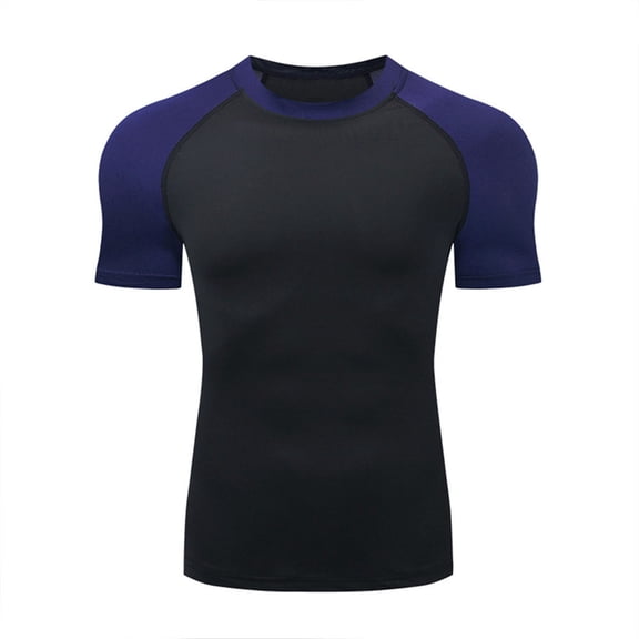 Abomasnow Men's Short Sleeve Compression Shirts Base Layer, Dry Fit Moisture Wicking Running Gym Workout Athletic Top