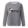 thumbnail image 4 of Raglan Sleeve Sweatshirts Tops for Women 2025 Merry Letter Print Christmas Shirts Long Sleeve Crewneck Pullover (S, Gray 02), 4 of 4
