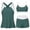 *Navy, variant on VBVC Women's 3 Piece High Waisted Tankini Set , Athletic Modest Bathing Suit For Women , Ladies' Color Block Workout Swimwear with Pockets,Army Green,S-2XL