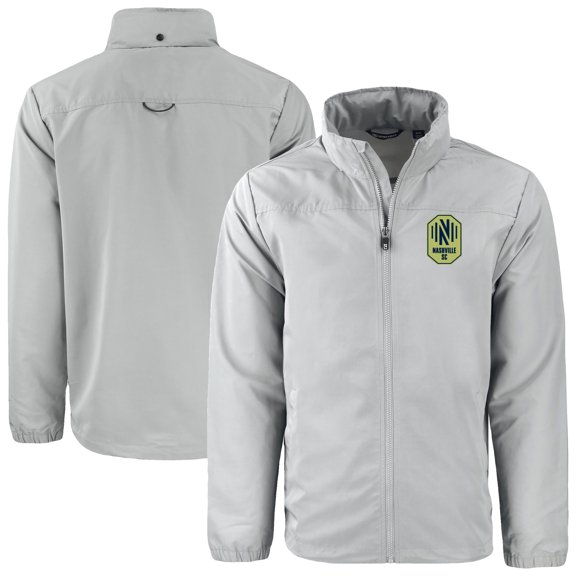 Men's Cutter & Buck Gray Nashville SC Charter Eco Recycled Full-Zip Jacket