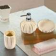 thumbnail image 6 of Modern Ceramic Bathroom Accessory Set, 3 Pack, Dispenser, Toothbrush Hold and Soup Dish, 6 of 6