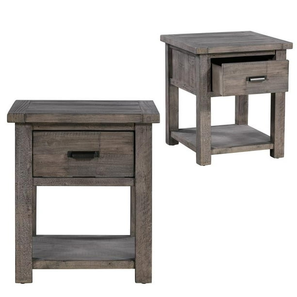 Crestview Collection Wood Distressed Rectangle End Table with 1 Drawer