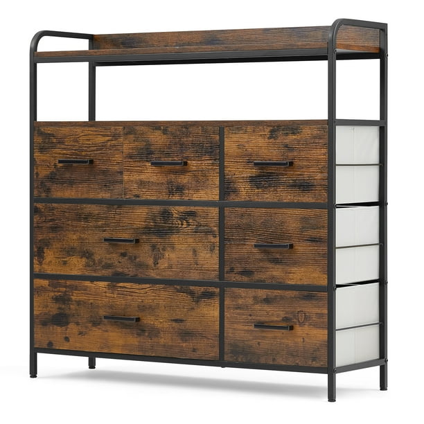 LINSY HOME 7 Drawers Dressers for Bedroom, Chest of Drawers with Double