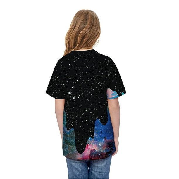 Gibobby blusas y camisas para Ninas Tops de verano con estampado para ninos ropa para ninos blusa para adolescentes en 3D camiseta grande informal para ninas Tops para ninas Negro 13 14 Anos