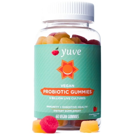 Yuve Vegan Probiotic Sugar-Free Gummies - 5 Billion CFU - Promotes Digestive Health & Immunity (The Best Probiotic For Constipation)