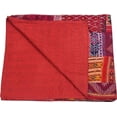 thumbnail image 3 of Patchwork Silk Kantha Quilt Bedcover Silk Patola Quilt Throw Blanket, 3 of 4