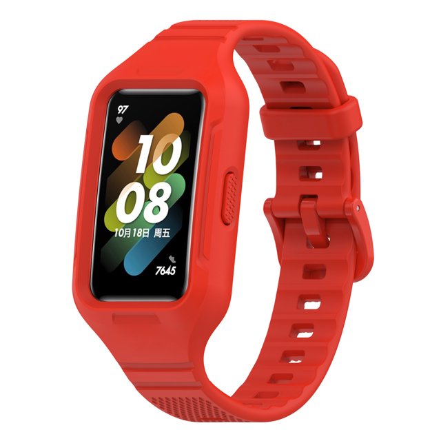 Silicone Watchband For Huawei Band 8 Sport Smart Watch Replacement Bracelet for huawei band 7 band 6 huawei band8 Correa Strap 08 red For Huawei Band 8