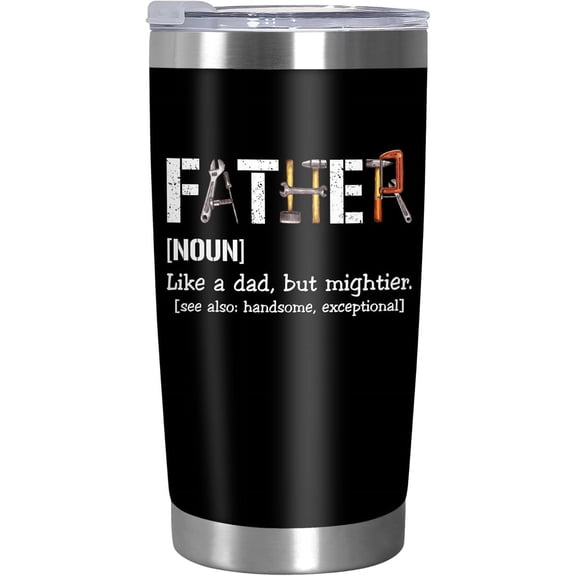 Christmas Birthday Gifts for Dad from Daughter Son - Stainless Steel Insulated Coffee Tumbler with Lid 20 oz - Funny Gifts from Kids, Mens Birthday Gift Ideas