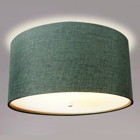 Opal Flush Mount Shade - 14 Moderne Flush Mount Converter Kit Granite Gray Burlap Hardback Drum Lampshade 14x14x7