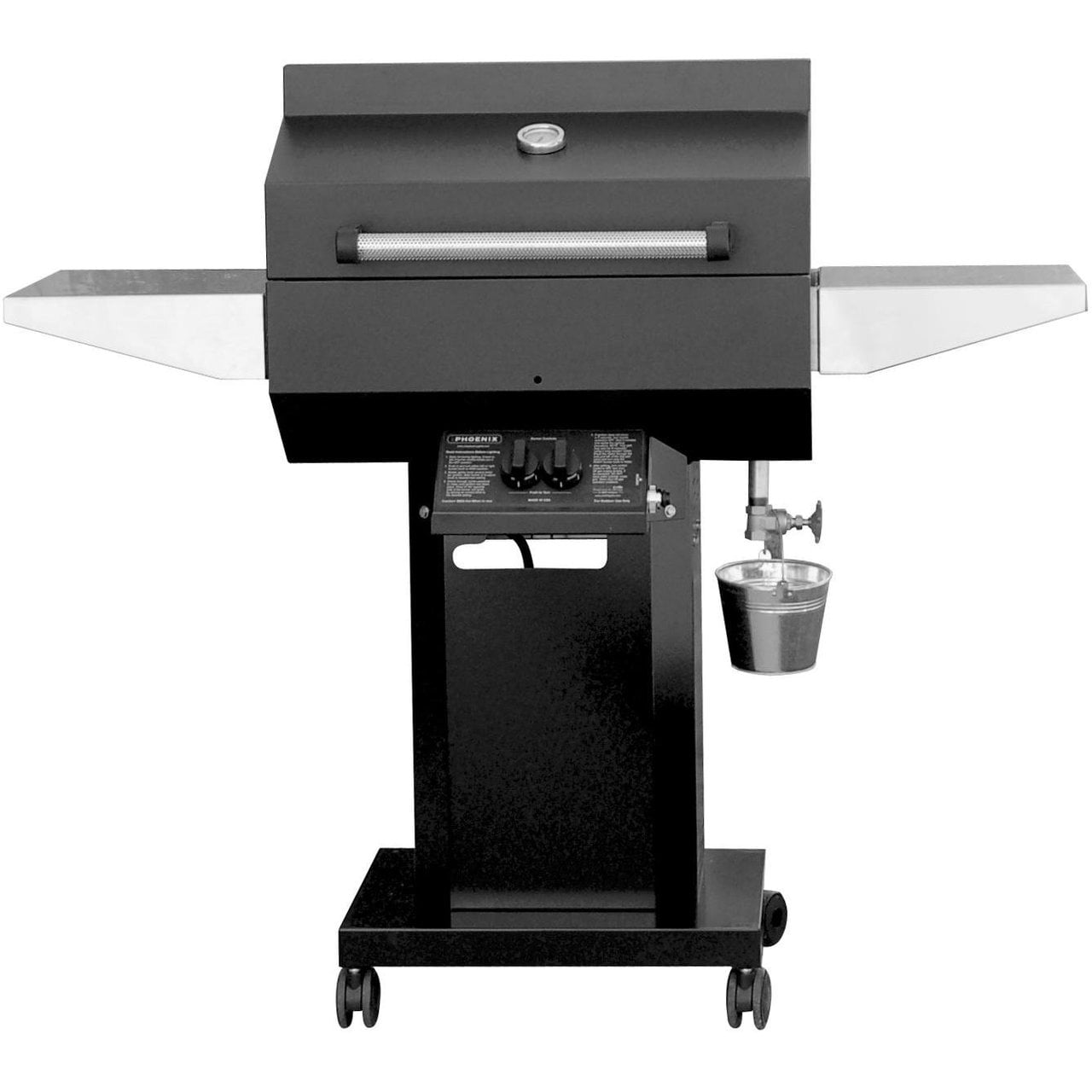 Phoenix Grill PFMG Black Propane Gas Grill Head On Black Cart