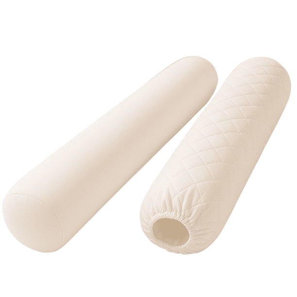 Cojín Para Cama de Masajes Cilíndrico Blanco + Funda Removible Blanca – Stefano Zanni