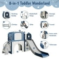 thumbnail image 7 of Toddler Slide, 8 in 1 Kids Indoor Slide for Toddlers 1-6, Baby Indoor and Outdoor Climber Playset, Kids Slide with Basketball Hoop and Telescope, Toddler Outdoor Playground, 7 of 7