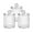 glass storage containers with lids, variant on 4-Pack Clear Glass Canister Jars With Lids, Bathroom Storage Dispensers For Cotton Swabs Balls Pads Floss Picks, Stylish Decorative Organizers For Vanity Countertop