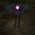 thumbnail image 4 of SOLAR ORB FLORAL GLASS HUMMINGBIRD BIRD BATH WITH STAND, 4 of 4