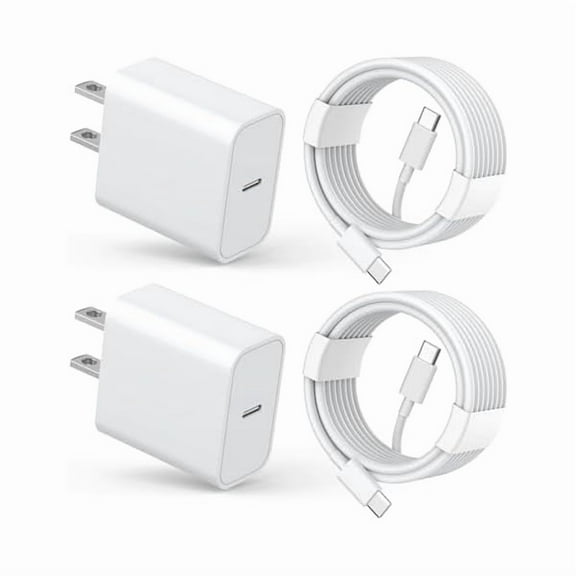 iPhone 15 Pro Max Charger Fast Charging, 2 Pack PD 20W Type C Fast Charger Block with 2 Pack 6FT USB C to USB C Cable Compatible for iPhone 15/15 Plus/15 Pro Max/15 Pro Max, iPad Pro/Air/Mini
