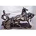 thumbnail image 2 of TLT 26 Inch Large Roman in Chariot with Horses Cold Cast Bronze Statue, 2 of 2