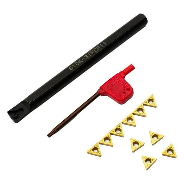 Barra de Mandrilar para Torno S10K STFCR11 con 10 Insertos TCMT110204