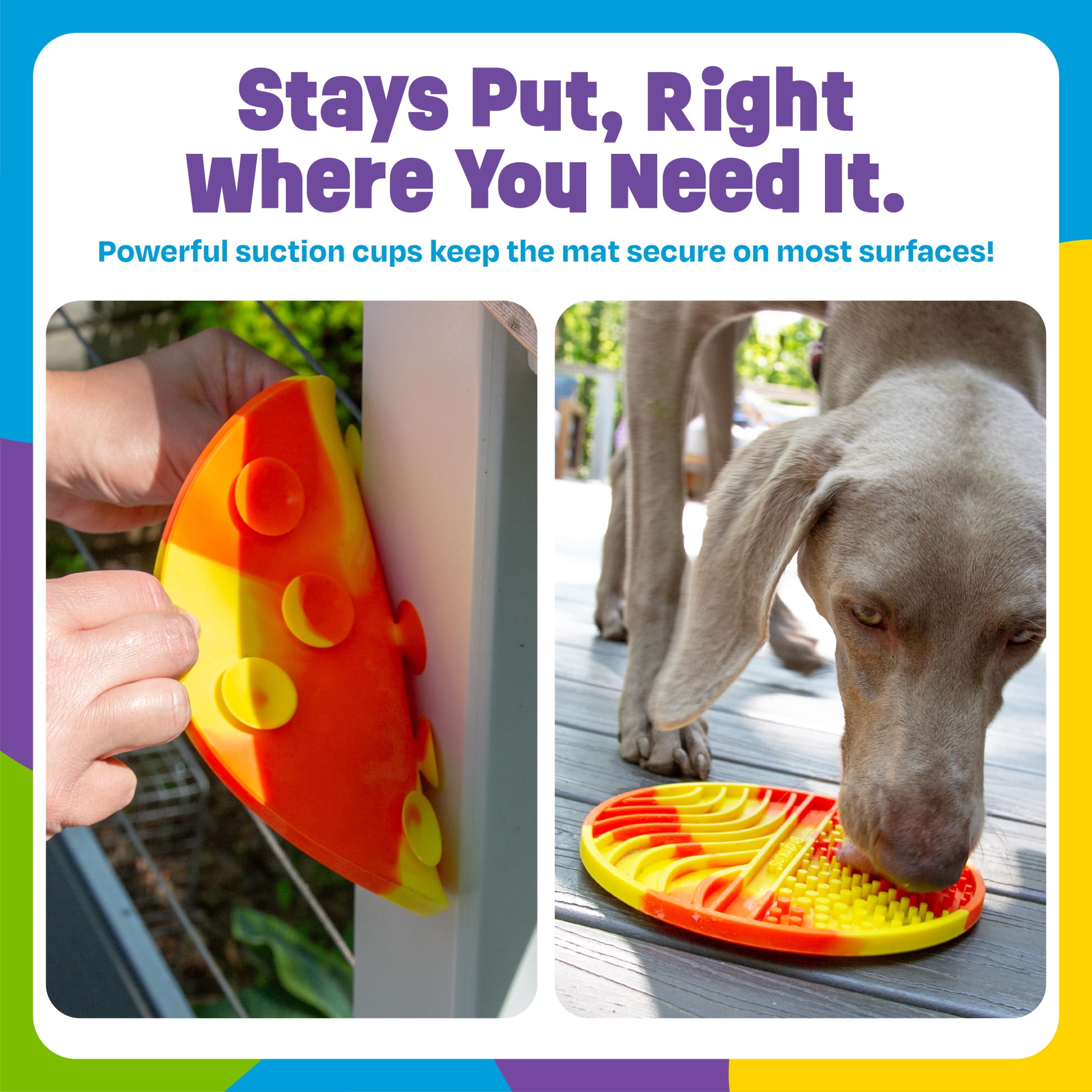 Brightkins Tie Dye Circle Lick Mat - Mental Stimulation for Dogs, Anxiety Relief for Dogs