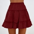 thumbnail image 6 of Boho Mini Skirts for Women Hollow Out Eyelet Embroidery High Waist Flowy Tiered Skirt Casual Basic Weekend Skirt Spring Summer 2026 Beach Vacation Outfits Cover Ups, 6 of 6