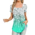 thumbnail image 1 of Blusa suelta de manga corta con cuello en V informal estampada a la moda para mujer OAVQHLG3B Store  lin121212, 1 of 4