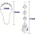 thumbnail image 6 of 12PCS Gemstone Crystal Bead Shower Curtain Hooks Rings for Bathroom, Water Drop Stainless Steel Rust Resistant Clear Shower Curtain Rings Bathroom Decorations, 6 of 7
