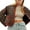 Multicolour, variant on Gupgi Women Cropped Quilted Jackets Floral Print Open Front Lightweight Puffer Jacket Padded Quilted Coat