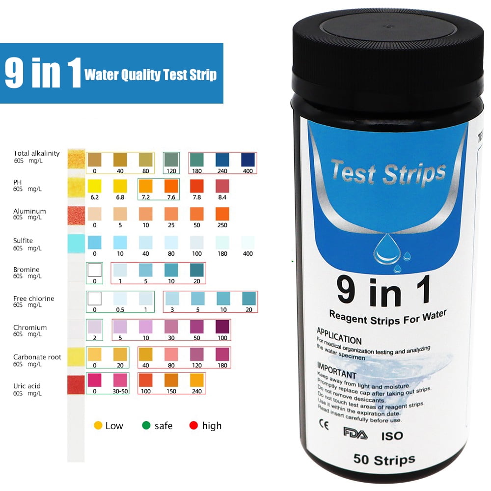AIHOME Drinking Water Test Strips 9in1 Pool Testing Strips for