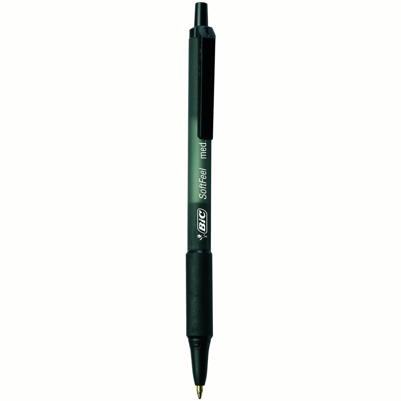 BIC Soft Feel Retractable Ball Pen, Medium Point (1.0 mm), Black, 5-Count 