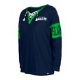 thumbnail image 2 of Women's New Era College Navy Seattle Seahawks Lace-Up Notch Neck Long Sleeve T-Shirt, 2 of 3