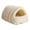 White S, variant on Cat Bed Cave Shelter Plush Material Soft Sleeping Pod for Indoor Cats Kittens and Small Pets Winter Use