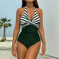 thumbnail image 4 of Traje de baño de una pieza para mujer, conjunto de bikini para mujer, traje de baño de bikini de poliéster con tirante para el cuello y cintura alta, traje de baño de poliéster para mujer, 4 of 5
